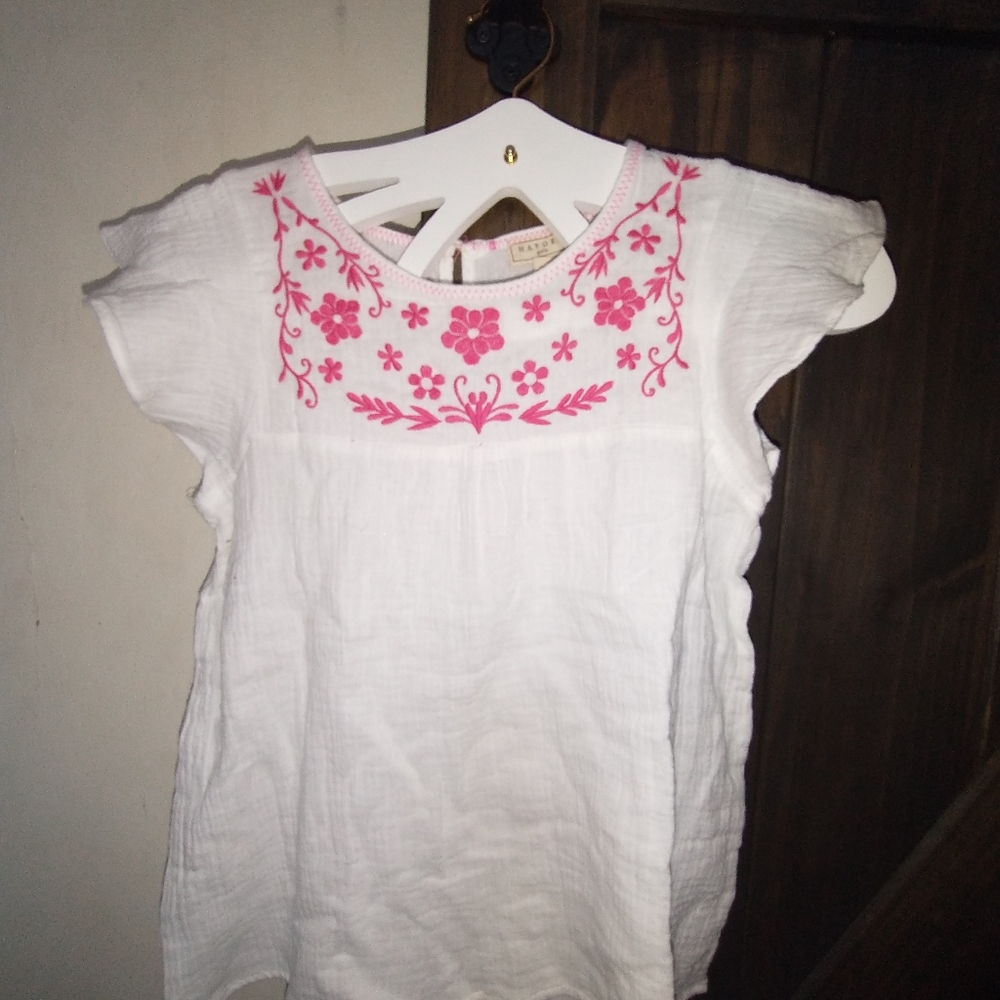 Hayden Girls Linen Embroidered Shirt